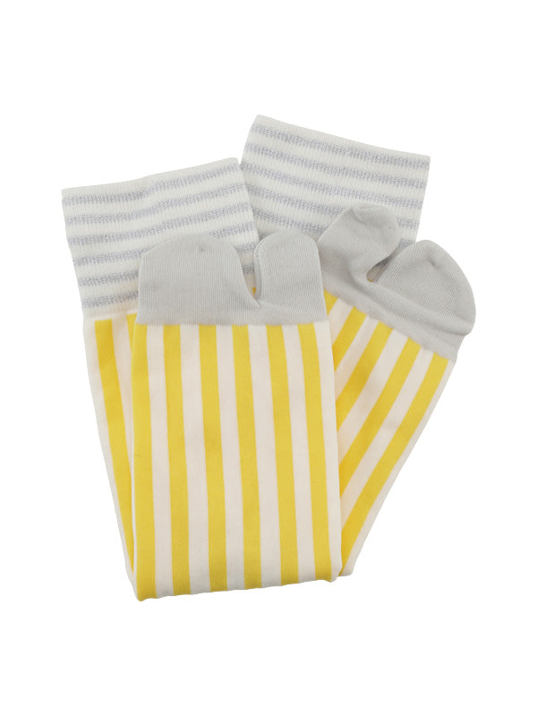 Striped Tabi Socks - Yellow/Grey