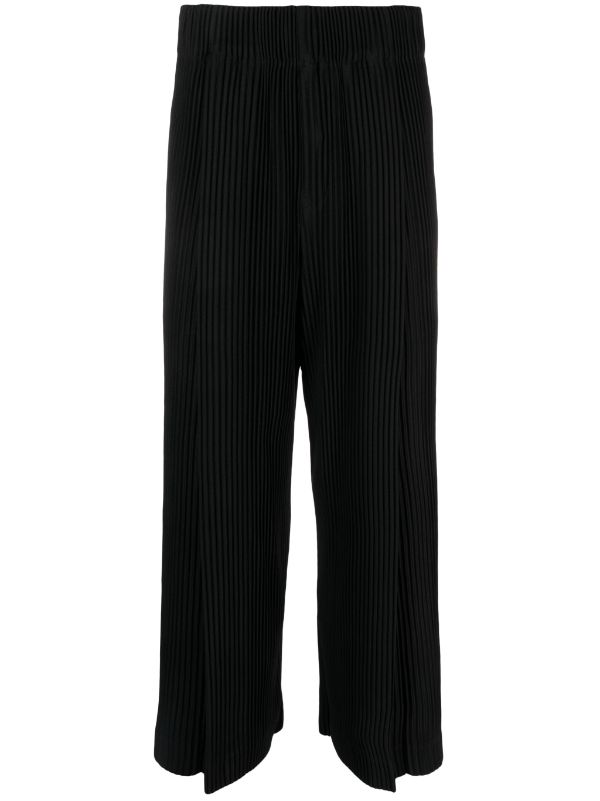 Homme Plisse Issey Miyake - wide pleated pants in black - 1