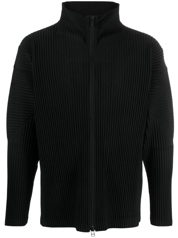 Homme Plissé Issey Miyake - pleats zip-up jacket in black - 1