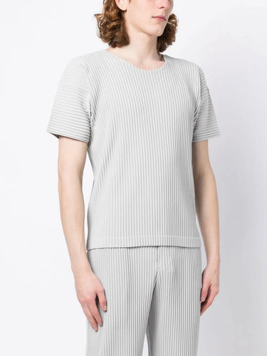 Short Sleeve T Shirt - Light Gray-[-Issey Miyake Homme Plisse-3