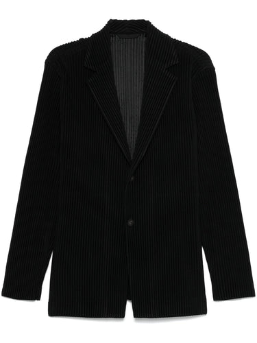 SS25 Pleated Jacket in Black from Homme Plissé Issey Miyake