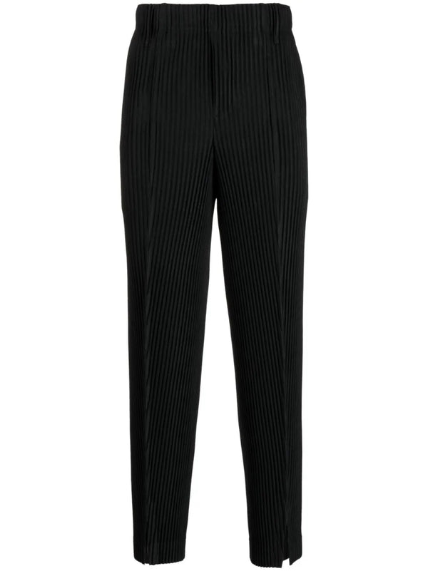 Tailored Pleats Center Crease Pants - Black