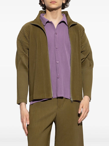 Zip Up Jacket in Olive Khaki from Homme Plissé Issey Miyake