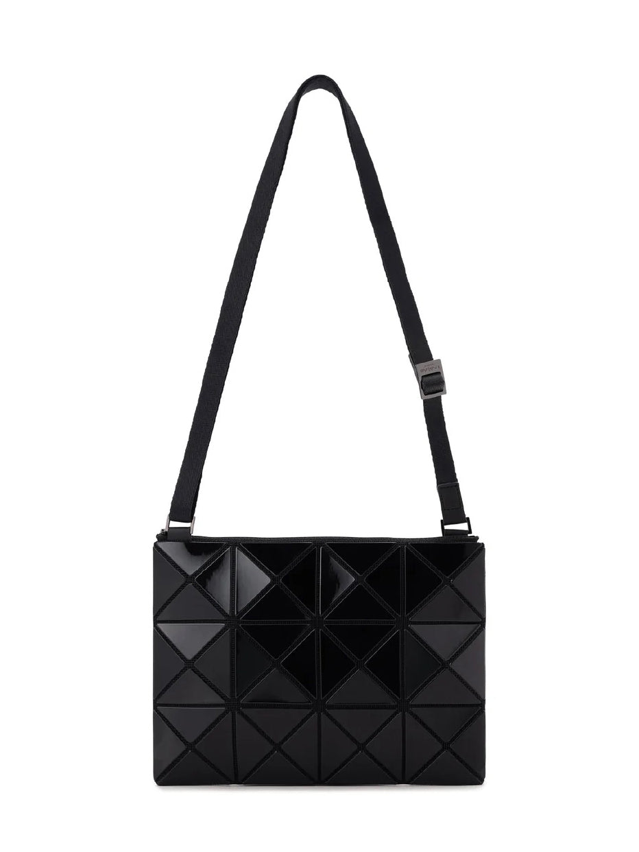 Bao Bao Issey Miyake August AW26 Lucent Shoulder Bag 3x4 in Black with glossy geometric panels and adjustable strap