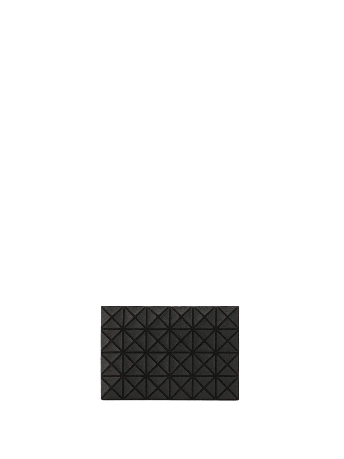 Bao Bao Issey Miyake Kuro Oyster Card Case in matte black with slim fold-over design and signature triangular panel construction