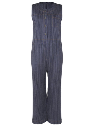 Cotton Denim Jumpsuit in Blue from Pleats Please Issey Miyake
