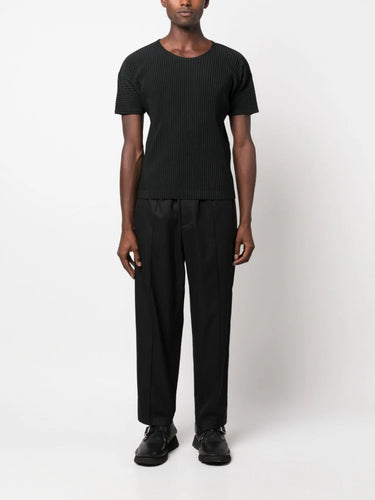 Issey Miyake Homme Plisse shirt - AW23 Pleated Short Sleeve Shirt black