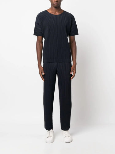 Issey Miyake Homme Plisse pants - AW23 Straight Fit Pants navy