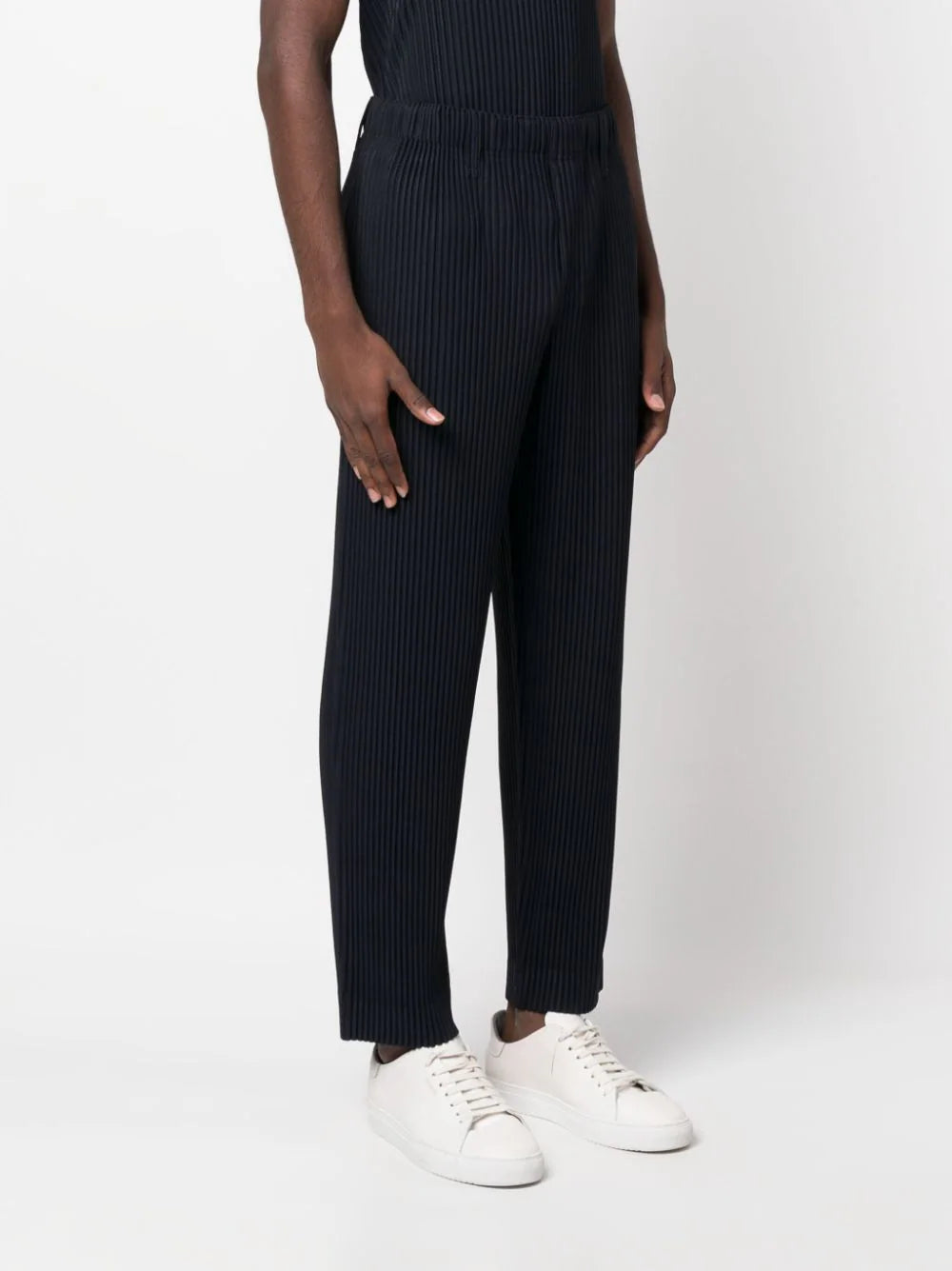 Issey Miyake Homme Plisse pants - AW23 Straight Fit Pants navy
