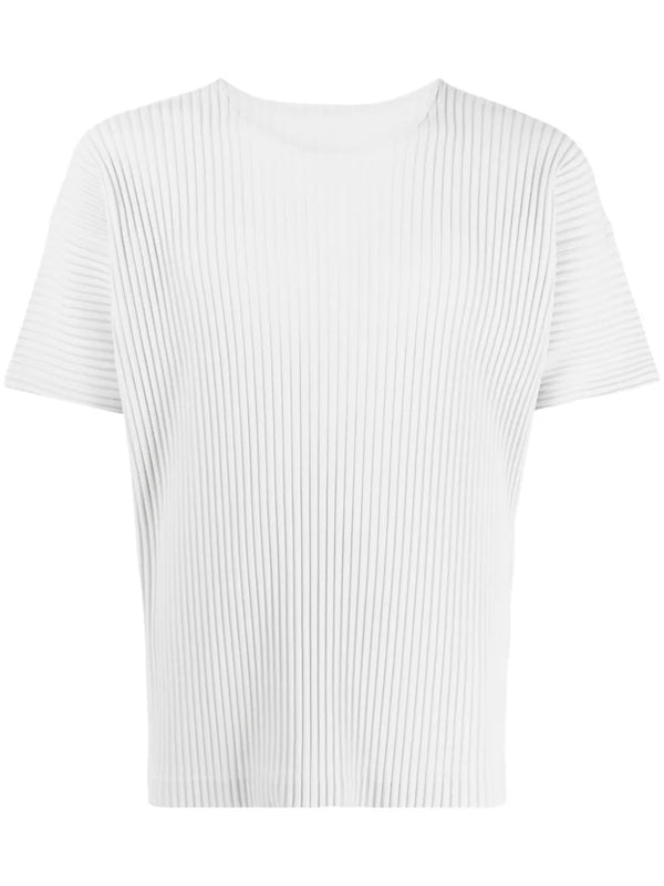 Issey Miyake Homme Plisse shirt - AW23 Pleated Short Sleeve Shirt light gray