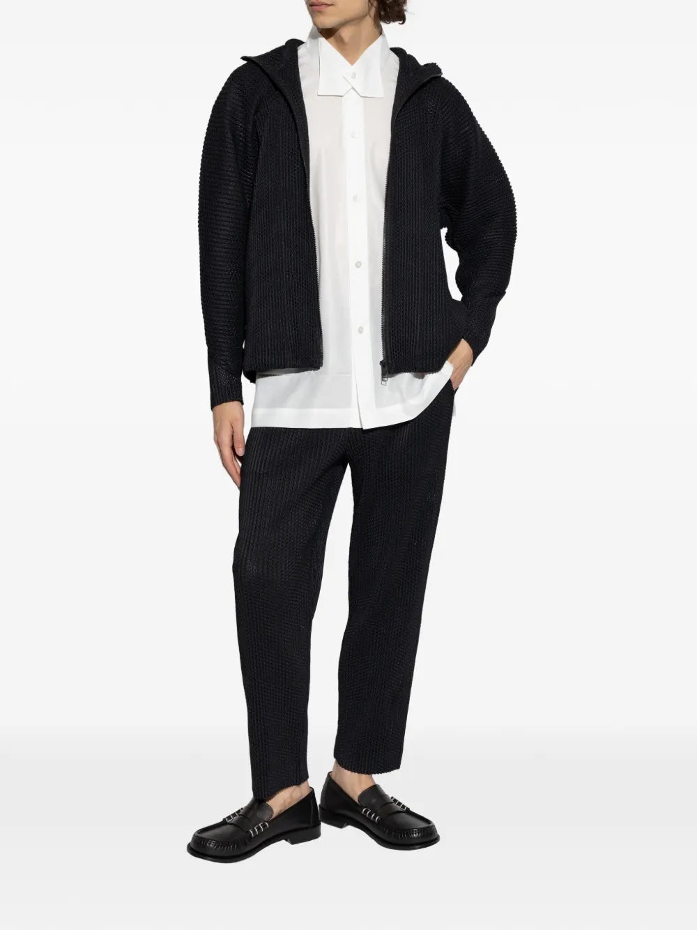 November AW25 Wickerwork Mesh Blouson - Black