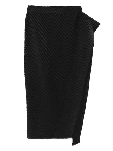 Black pleated skirt on a white background