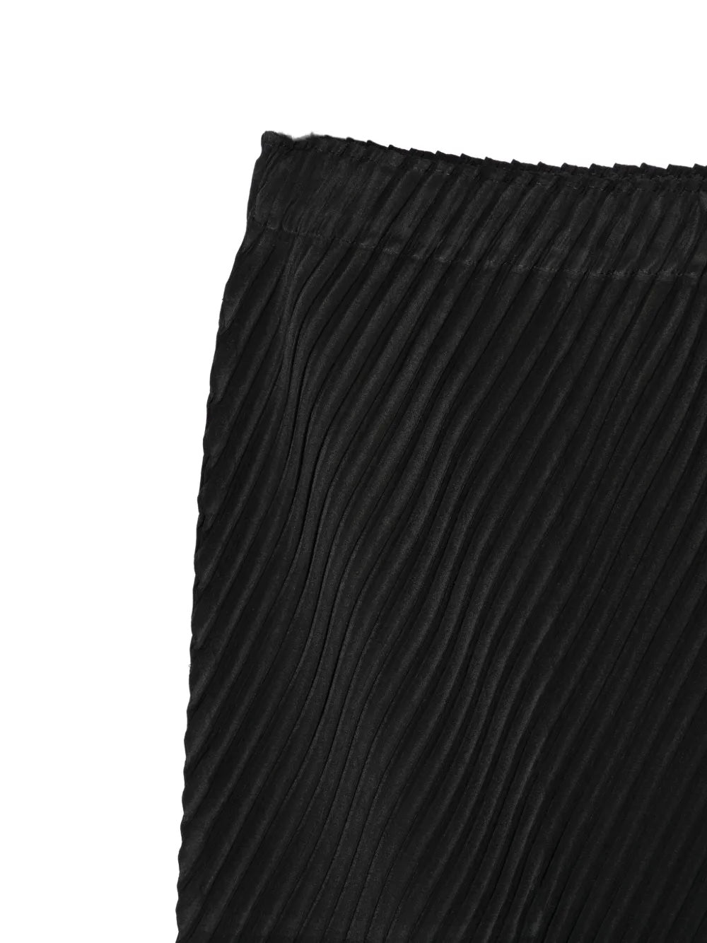 Close-up of black pleated fabric on a white background