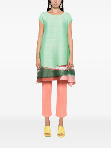 Grainy Tunic in Mint Green from Issey Miyake Pleats Please