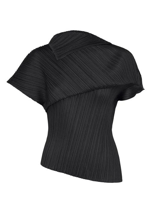 Issey Miyake PLEATS PLEASE October AW26 Leap Shirt in Black, front product view