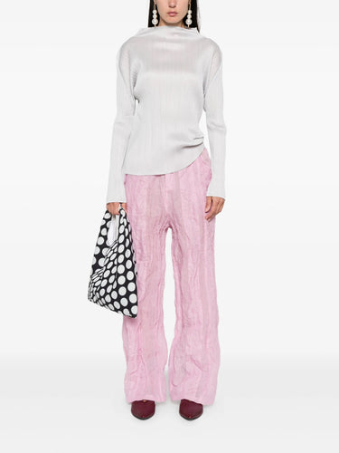 Basic Mock Neck Long-Sleeve Top in Light Gray from Pleats Please Issey Miyake