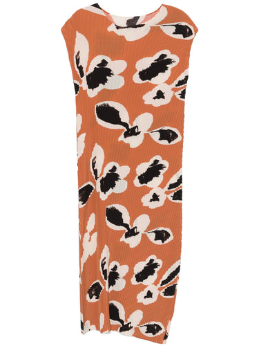 Vigor Pleats Dress in Brown-Hued from Issey Miyake