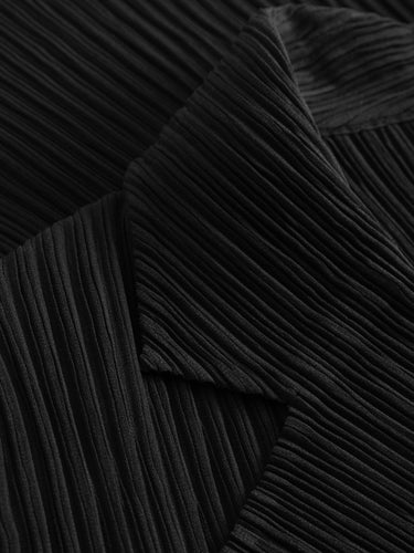 Issey Miyake Hatching pleats coat in black