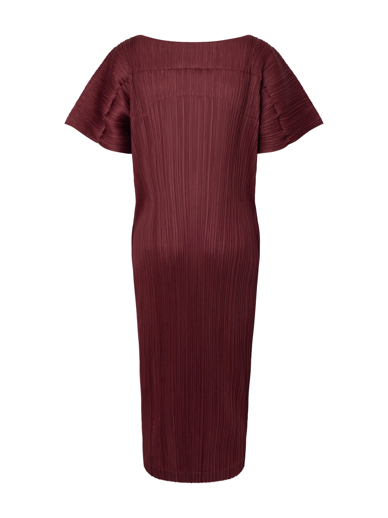 Route Dress in Burgundy from Issey Miyake Pleats Please