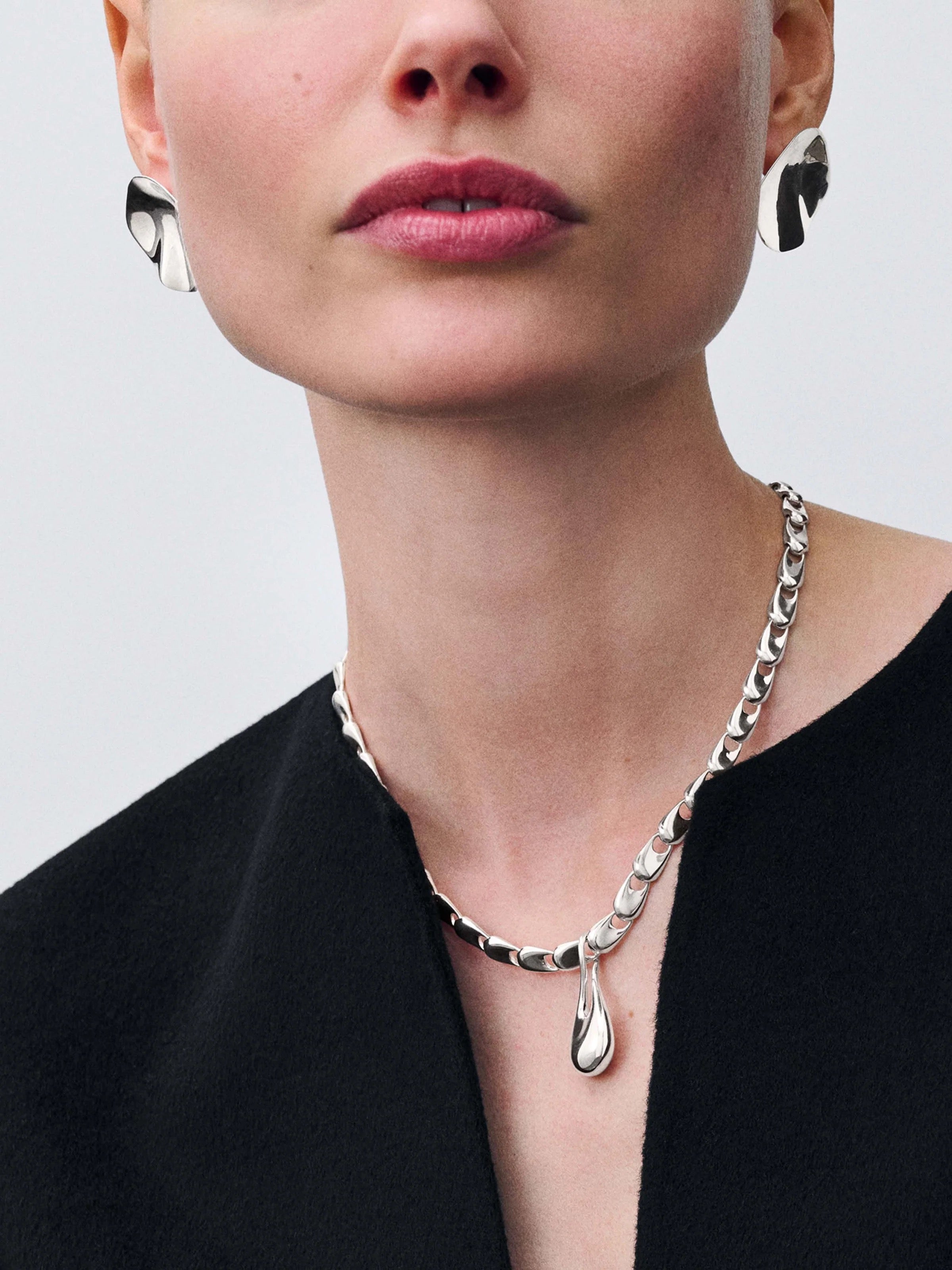 Lumen Large Pair Earrings in Sterling Silver from Kinraden