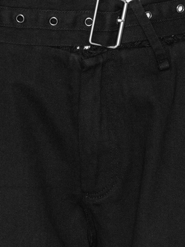 Ka Wa Key pants - Deconstructed Baggy Trousers in Ash Black color