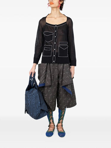 Kiko Kostadinov Kreiner knit cardigan black full outfit view