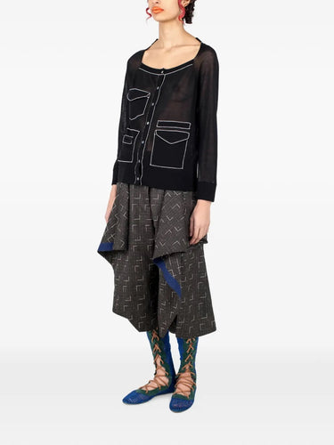 Kiko Kostadinov Kreiner knit cardigan black side view