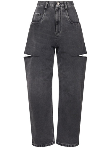 Maison Margiela Cut Out Jeans in Black Washed - 1