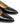 Maison Margiela Heel-Less Pump, close-up of pointed toe in supple black calfskin leather with tan leather lining