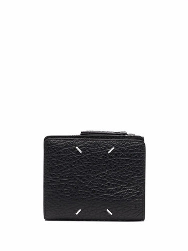 Leather Flap Wallet - Black-[-Maison Margiela-1