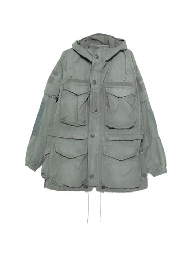 Front view of the Men's Sports Jacket in sage from Maison Margiela on a white background