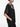 Maison Margiela Painted Floral T-Shirt in black, side view, dropped shoulder silhouette and satin sleeve detail