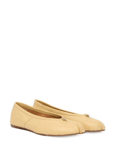 Pleated Ballerina Tabi in Soft Yellow from Maison Margiela