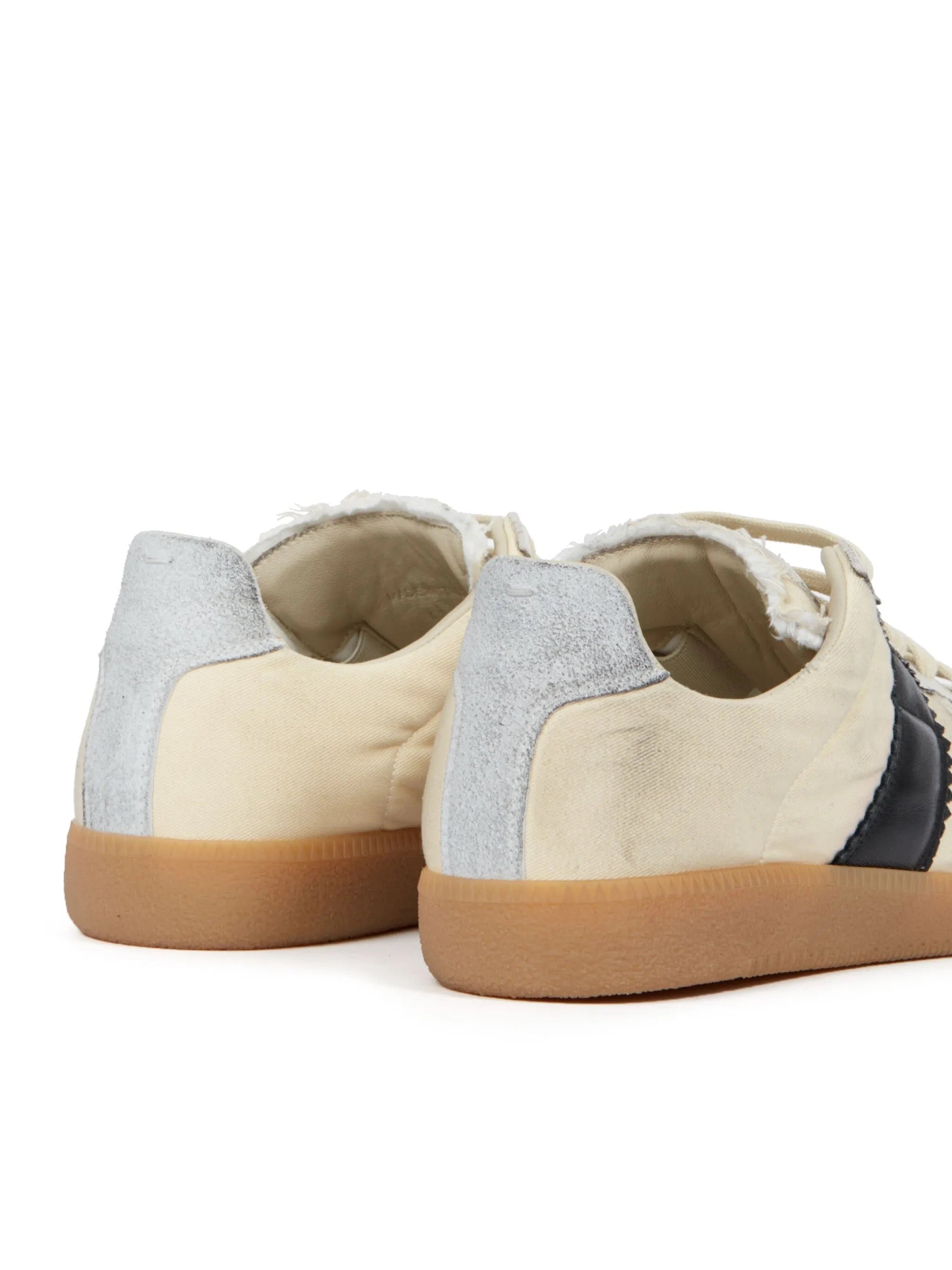 Replica Low Top Sneakers in Black Vintage/Yellow Vintage from Maison Margiela