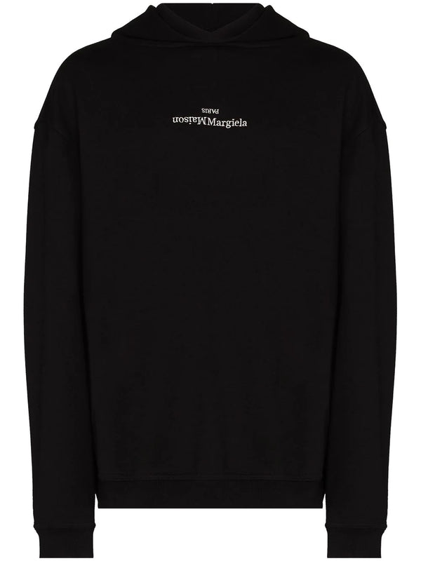 Maison Margiela - embroidery sweatshirt in black and white - 1