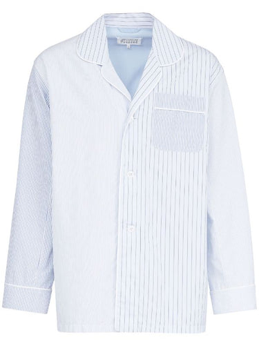 Maison Margiela - striped long sleeve shirt in light blue - 1