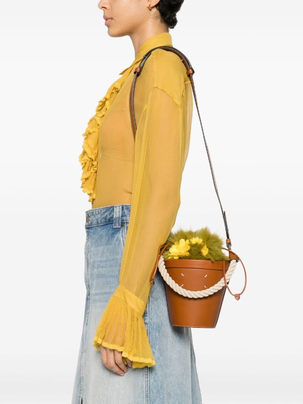 Maison Margiela │ Small Bucket Bag in Tan/Green/Yellow