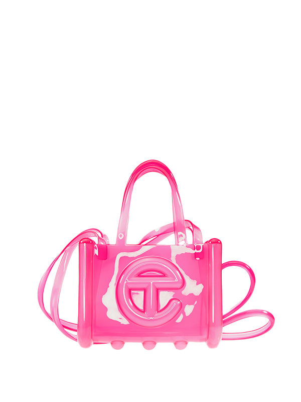 Melissa x Telfar - small jelly shopper bag in clear pink - 1