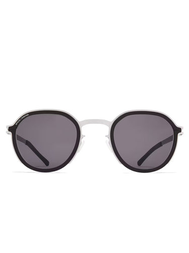 Panto Sunglasses MR001 in White Silver/Black Coolgrey Solid from Mykita x Rimowa