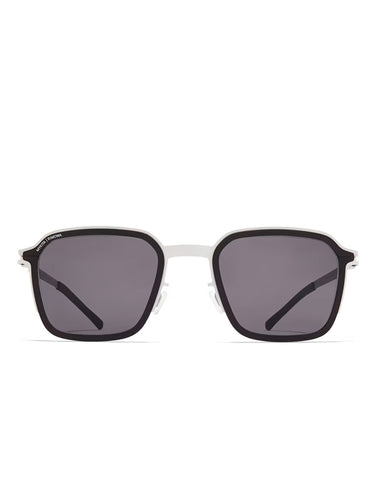 Square Sunglasses MR002 in White Silver/Silver Darkgrey Solid from Mykita x Rimowa