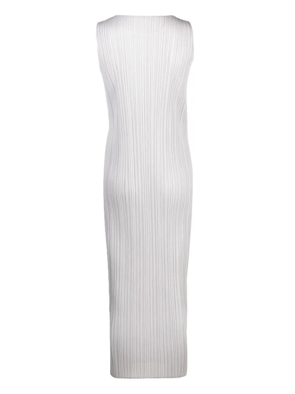 Issey Miyake Pleats Please - sleeveless dress in light grey - 2