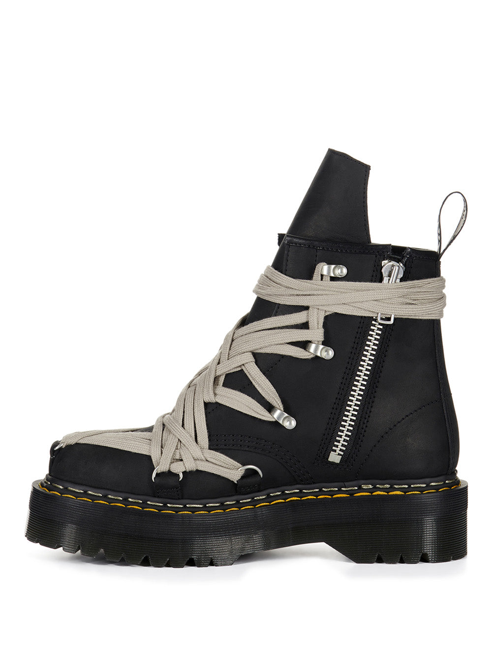 The Megalace 1460 – Black Leather Quad Boot-[-Rick Owens DRKSHDW-3