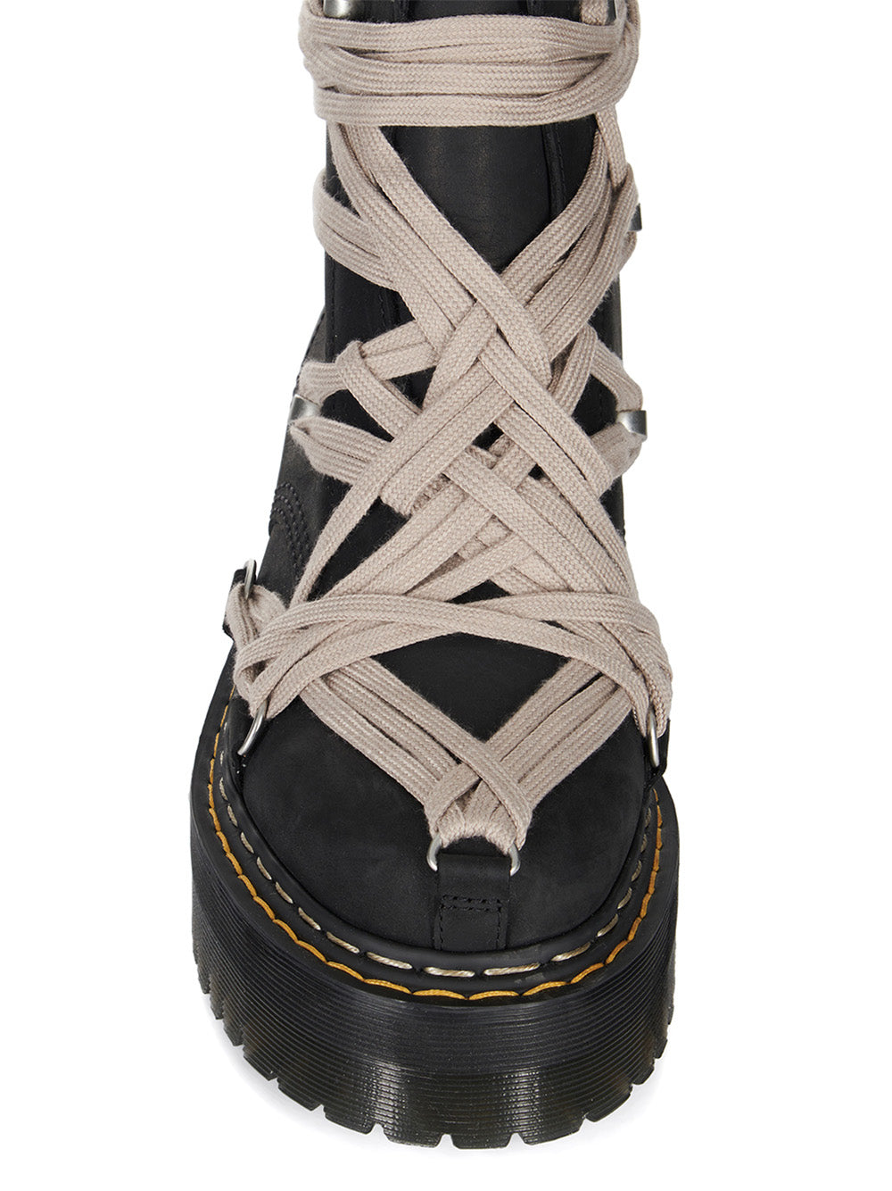 The Megalace 1460 – Black Leather Quad Boot-[-Rick Owens DRKSHDW-5