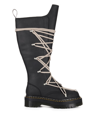 The Pentalace 1B60 – Black Leather Quad Boot-[-Rick Owens DRKSHDW-1