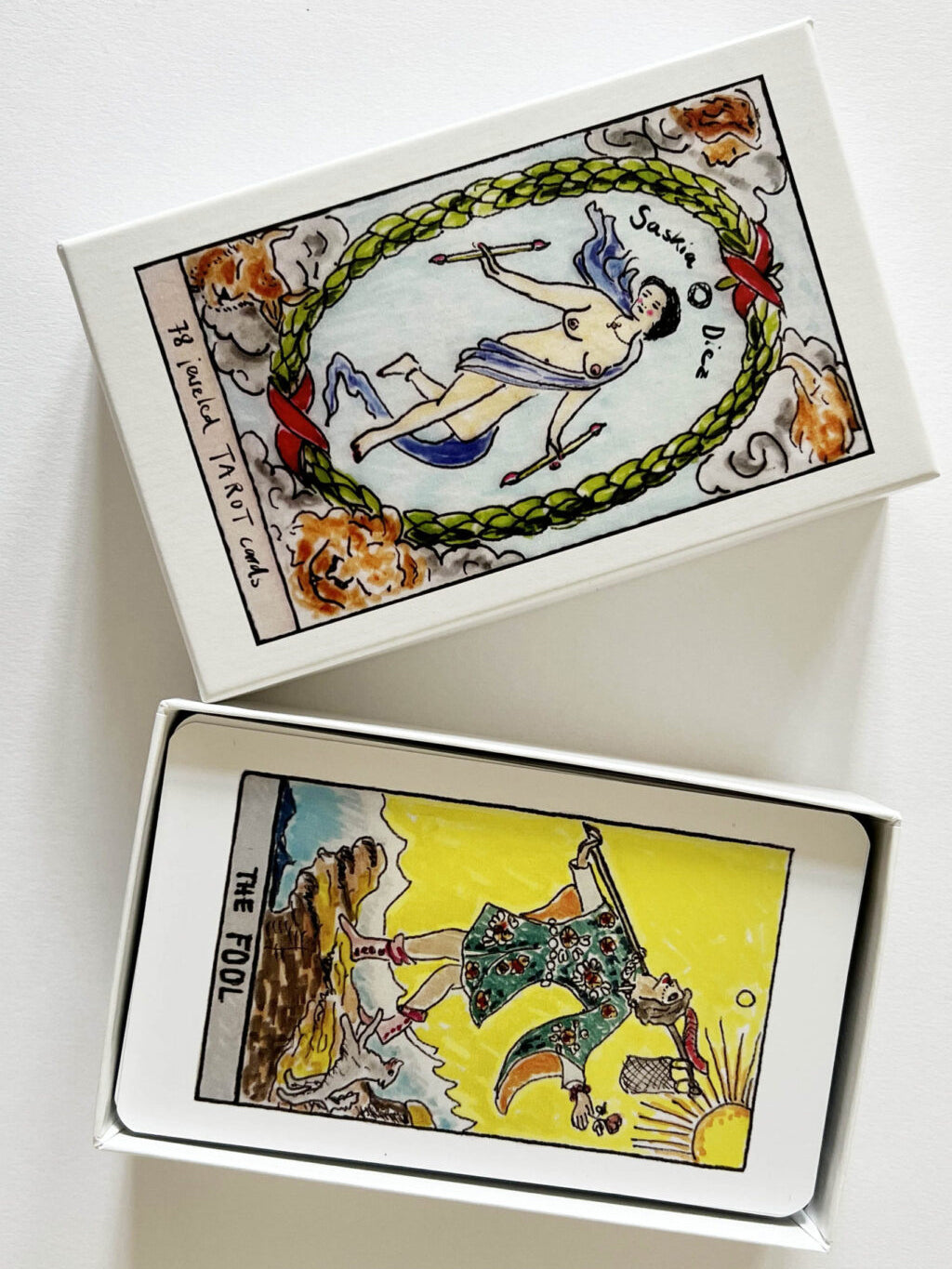 Packshot of the Tarot Cards from the Saskia Diez Spring Summer 2026 collection, showing the back design of a single card.