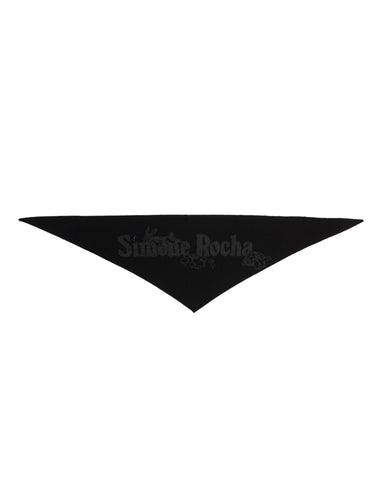 Graphic Logo Knit Neckerchief with Embroidery – Black/Charcoal/Jet-[-Simone Rocha-1