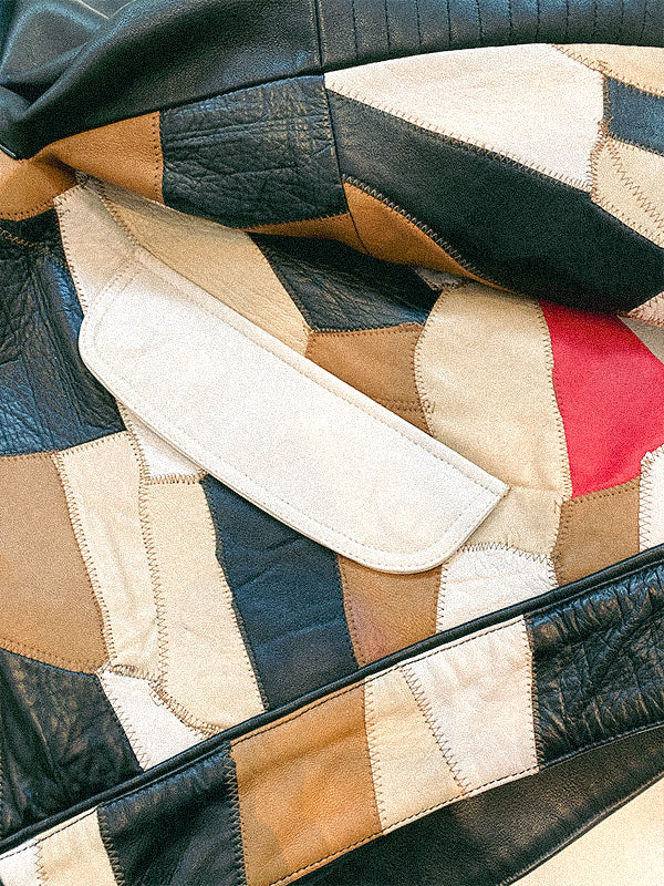 Stamm Exchange | Patch Leather Jacket in Multi