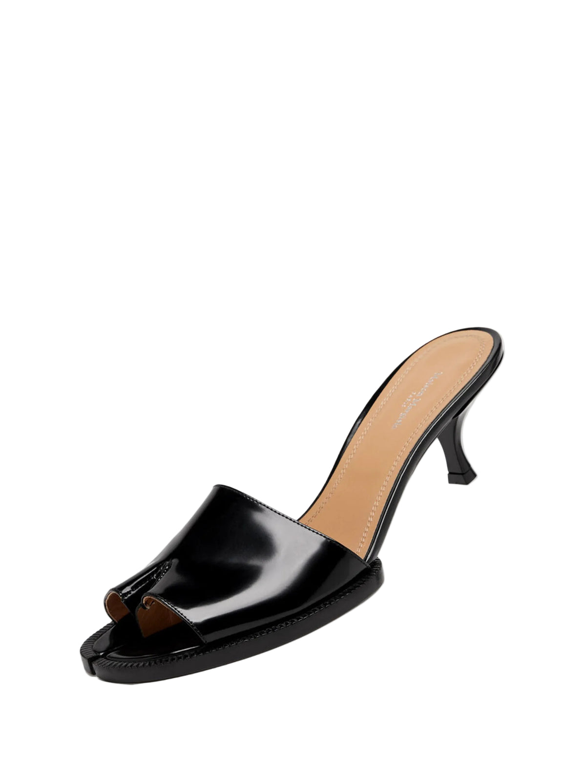 Maison Margiela Tabi City Kitten Heel Sandal in Black angled view