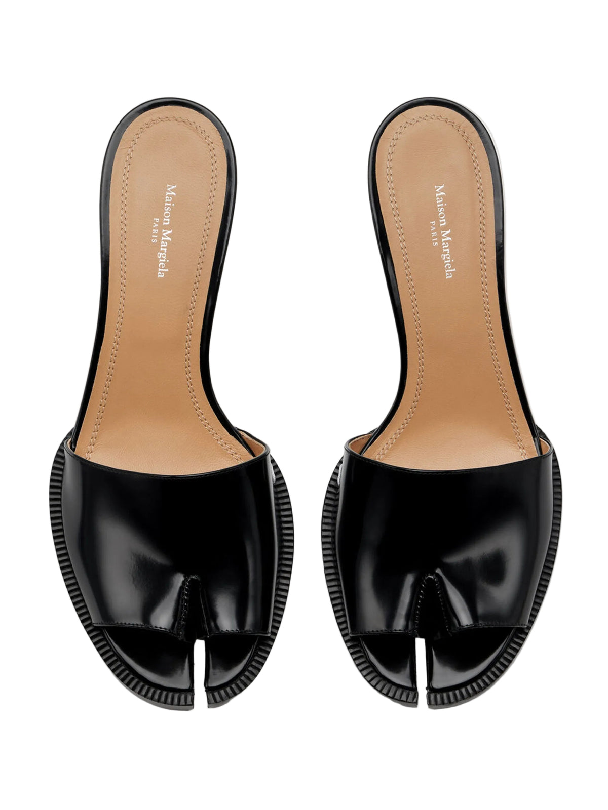 Maison Margiela Tabi City Kitten Heel Sandal in Black top view