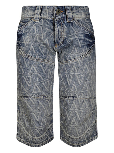 Knee Pad Shorts in Blue from Vaquera